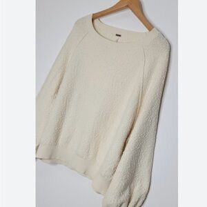 Free People Ivory Textured Sweater